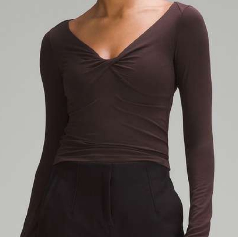 Lululemon brown top v neck casual xs New soft